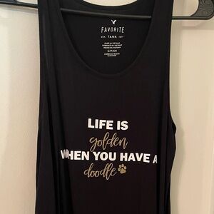 Goldendoodle shirt American Eagle Favorite Tank Black Life is Golden